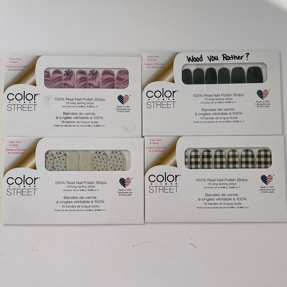 BUNDLE OF FOUR ♥️ Color Street 100% Real Nail Polish Strips BRAND NEW
